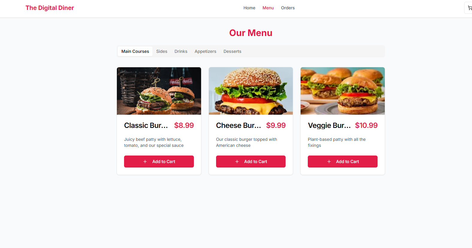 Restaurant Ordering System - MERN Application